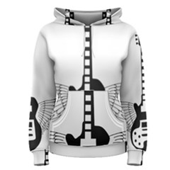 Guitar Abstract Wings Silhouette Women s Pullover Hoodie by Sapixe