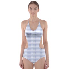 Alice Blue Hearts In An English Country Garden Cut-out One Piece Swimsuit by PodArtist