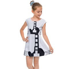 Guitar Abstract Wings Silhouette Kids Cap Sleeve Dress by Sapixe