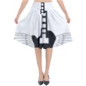 Guitar Abstract Wings Silhouette Flared Midi Skirt View1