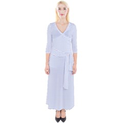 Alice Blue Hearts In An English Country Garden Quarter Sleeve Wrap Maxi Dress by PodArtist