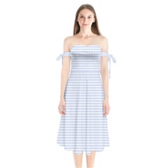 Alice Blue Hearts In An English Country Garden Shoulder Tie Bardot Midi Dress by PodArtist