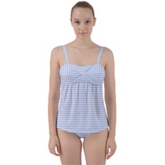 Alice Blue Hearts In An English Country Garden Twist Front Tankini Set by PodArtist