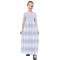 Alice Blue Hearts In An English Country Garden Kids  Short Sleeve Maxi Dress by PodArtist