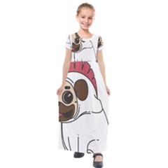 Pug Unicorn Dog Animal Puppy Kids  Short Sleeve Maxi Dress by Sapixe