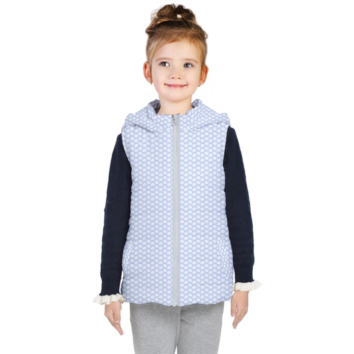 Alice Blue White Kisses in English Country Garden Kid s Hooded Puffer Vest