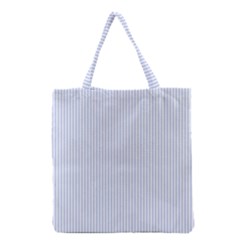 Alice Blue Pinstripe In An English Country Garden Grocery Tote Bag by PodArtist