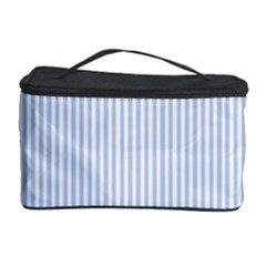 Alice Blue Pinstripe In An English Country Garden Cosmetic Storage Case by PodArtist