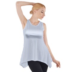 Alice Blue Pinstripe In An English Country Garden Side Drop Tank Tunic by PodArtist