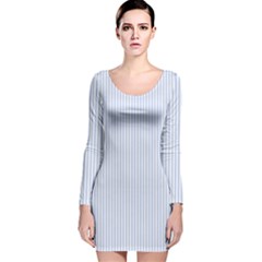 Alice Blue Pinstripe In An English Country Garden Long Sleeve Velvet Bodycon Dress by PodArtist