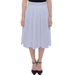 Alice Blue Pinstripe In An English Country Garden Folding Skater Skirt by PodArtist