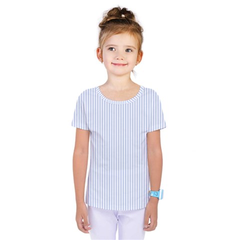 Alice Blue Pinstripe In An English Country Garden Kids  One Piece Tee by PodArtist