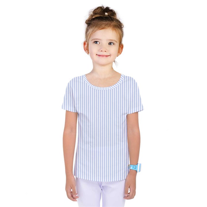 Alice Blue Pinstripe in an English Country Garden Kids  One Piece Tee