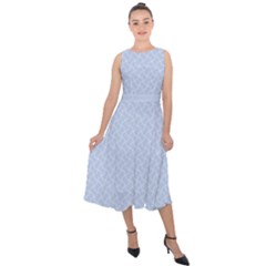 Alice Blue Mini Footpath In English Country Garden  Midi Tie-back Chiffon Dress by PodArtist