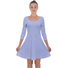 Alice Blue Mini Footpath In English Country Garden  Quarter Sleeve Skater Dress by PodArtist