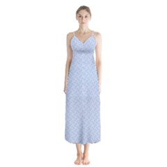 Alice Blue Mini Footpath In English Country Garden  Button Up Chiffon Maxi Dress by PodArtist