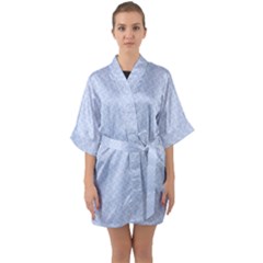 Alice Blue Mini Footpath In English Country Garden  Quarter Sleeve Kimono Robe by PodArtist