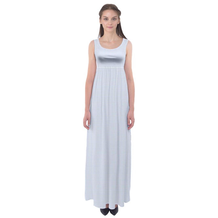 Alice Blue Houndstooth in English Country Garden Empire Waist Maxi Dress