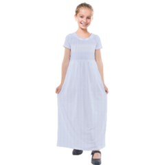 Alice Blue Houndstooth In English Country Garden Kids  Short Sleeve Maxi Dress by PodArtist