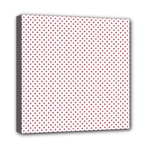 Usa Flag Red Stars On White Mini Canvas 8  X 8  by PodArtist