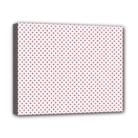 Usa Flag Red Stars On White Canvas 10  X 8  by PodArtist