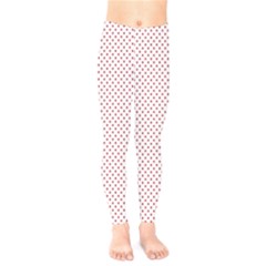 Usa Flag Red Stars On White Kids  Legging by PodArtist