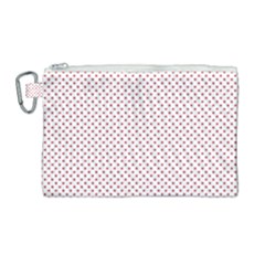 Usa Flag Red Stars On White Canvas Cosmetic Bag (large) by PodArtist