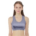 USA Flag Blue and White Gingham Checked Sports Bra with Border View1