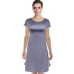 Usa Flag Blue And White Gingham Checked Cap Sleeve Nightdress by PodArtist