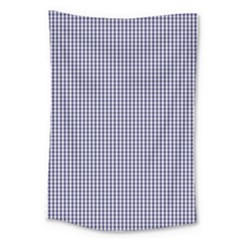 Usa Flag Blue And White Gingham Checked Large Tapestry by PodArtist