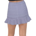 USA Flag Blue and White Gingham Checked Fishtail Mini Chiffon Skirt View2