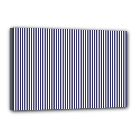 Usa Flag Blue And White Stripes Canvas 18  X 12  by PodArtist