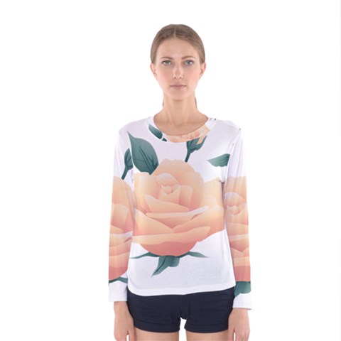 Rose Flower Nature Floral Summer Women s Long Sleeve Tee by Sapixe