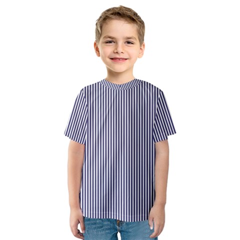 Usa Flag Blue And White Stripes Kids  Sport Mesh Tee by PodArtist