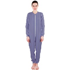 Usa Flag Blue And White Stripes Onepiece Jumpsuit (ladies)  by PodArtist