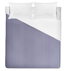 Usa Flag Blue And White Stripes Duvet Cover (queen Size) by PodArtist