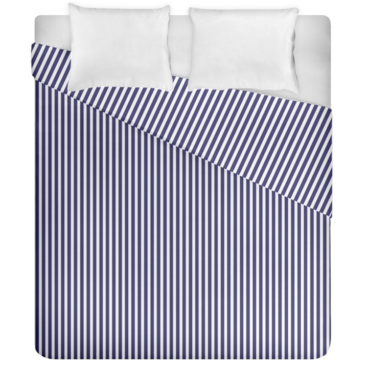 USA Flag Blue and White Stripes Duvet Cover Double Side (California King Size)