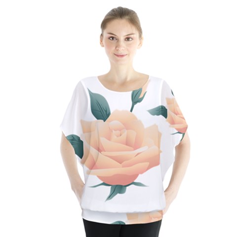 Rose Flower Nature Floral Summer Blouse by Sapixe