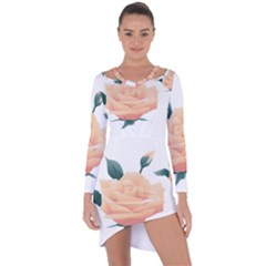 Rose Flower Nature Floral Summer Asymmetric Cut-out Shift Dress by Sapixe