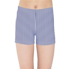 Usa Flag Blue And White Stripes Kids Sports Shorts by PodArtist