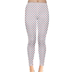 Usa Flag Red And Flag Blue Stars Inside Out Leggings by PodArtist