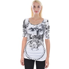 Steampunk Steam Punk Lion Door Wide Neckline Tee