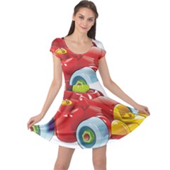 Car Vehicle Racing Car Formula Cap Sleeve Dress by Sapixe