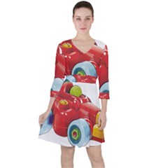 Car Vehicle Racing Car Formula Ruffle Dress by Sapixe