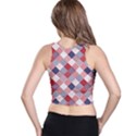 USA Americana Diagonal Red White & Blue Quilt Racer Back Crop Top View2