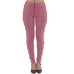 Usa Flag Red And White Stripes Lightweight Velour Leggings by PodArtist