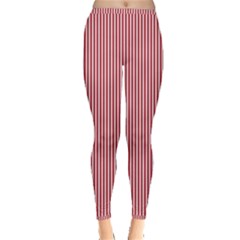 Usa Flag Red And White Stripes Inside Out Leggings by PodArtist