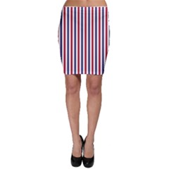 Usa Flag Red White And Flag Blue Wide Stripes Bodycon Skirt by PodArtist