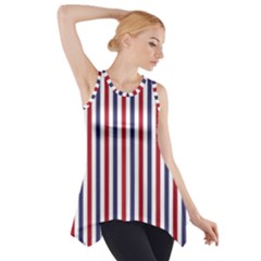 Usa Flag Red White And Flag Blue Wide Stripes Side Drop Tank Tunic by PodArtist