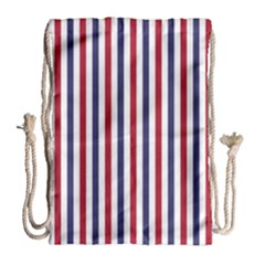 Usa Flag Red White And Flag Blue Wide Stripes Drawstring Bag (large) by PodArtist